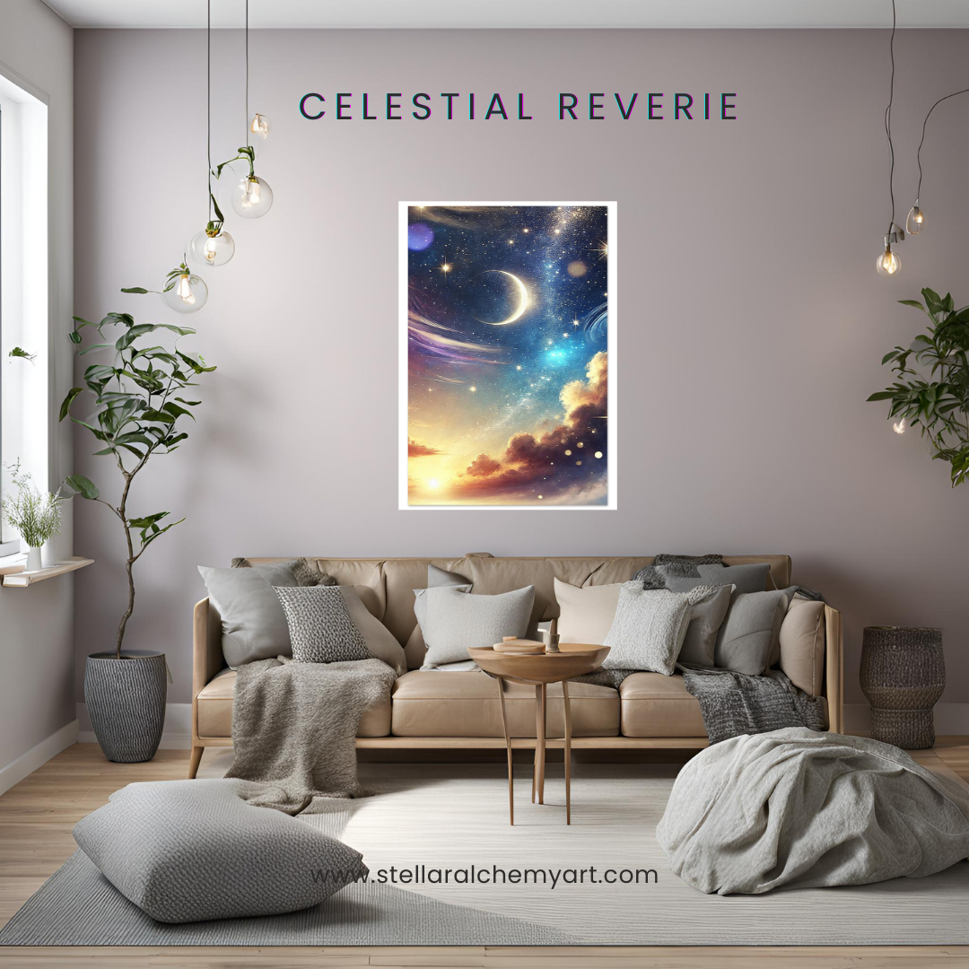 "Celestial Reverie" 🌌✨ - Fine Art Poster