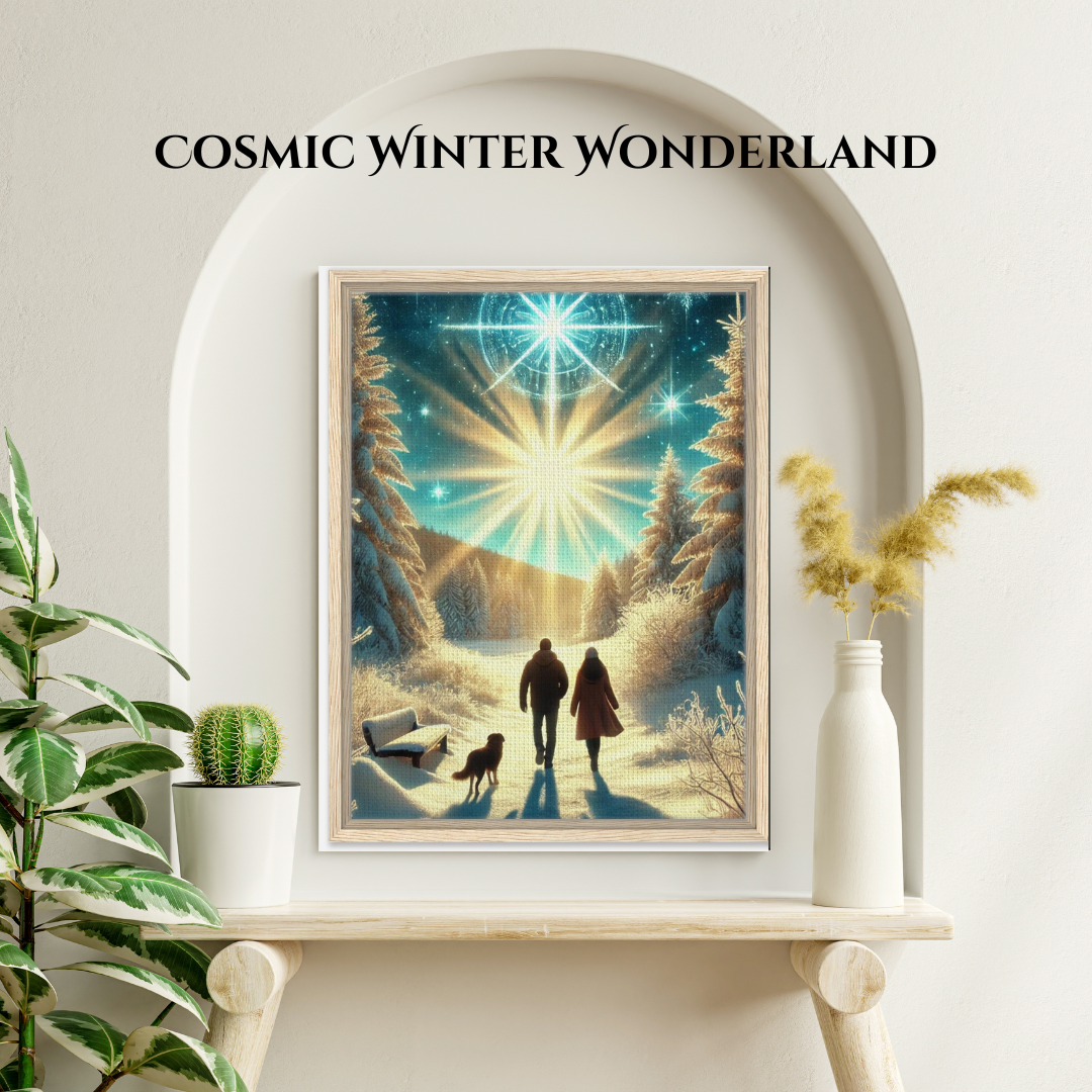"Cosmic Winter Wonderland" Framed Canvas