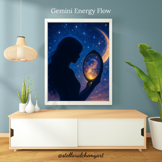 "Gemini Energy Flow" Classic Semi-Glossy Paper Poster 13x18 cm / 5x7″