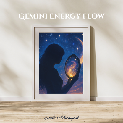 "Gemini Energy Flow" Classic Semi-Glossy Paper Poster 13x18 cm / 5x7″
