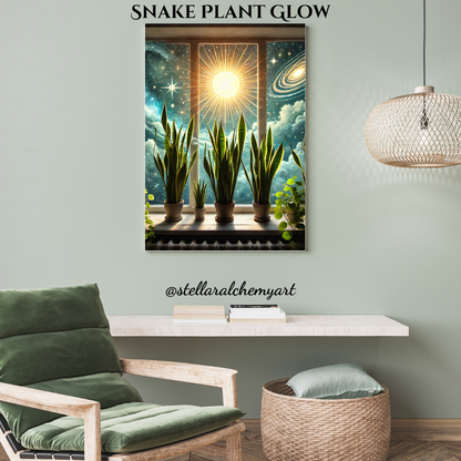 "Snake Plant Glow" Premium Matte Paper Poster 20x25 cm / 8x10″